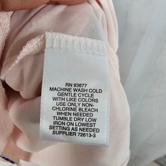 Liz Claiborne Pink Blue Floral Sheer Coquette Chiffon Tank Top L - Picture 10 of 11